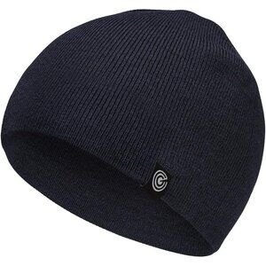Unisex Black 100% Acrylic Ribbed Soft Knit Warm and Durable Winter Beanie Cap